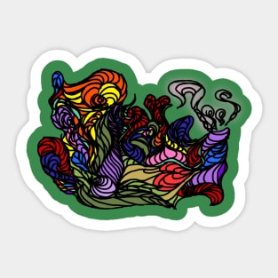 Whimsical landscape Sticker